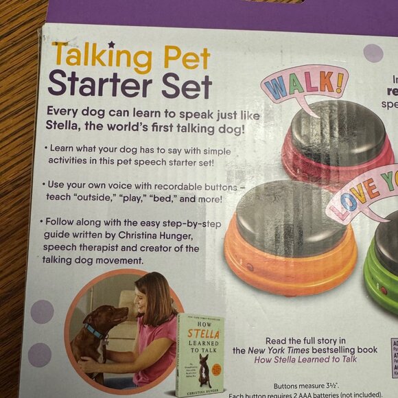 Talking Pet Starter Set 4 Recordable Buttons Teach Your Dog To Speak - Picture 4 of 7